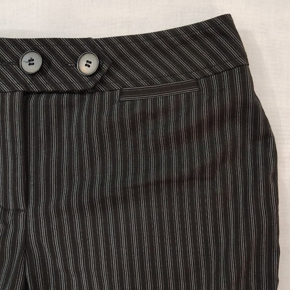 Ann Taylor Loft Julie Trouser Dress Pants Womens Size 6 Pinstripe Wide Leg Black - Picture 5 of 15